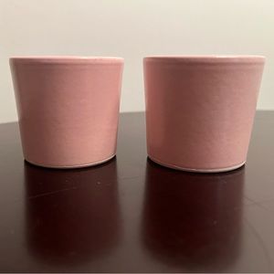 Pair of pink Cermer dessert cups
